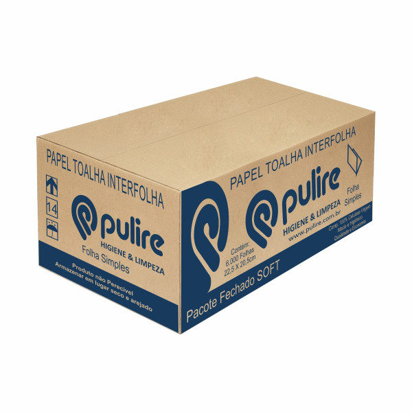 Papel Toalha Interfolha Folha Simples caixa com 6000 Folhas