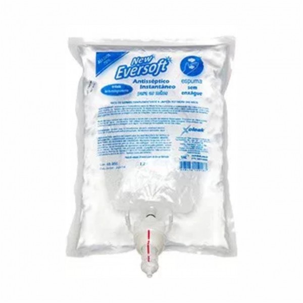 Álcool Espuma New Eversoft  Antisséptico 1200ml